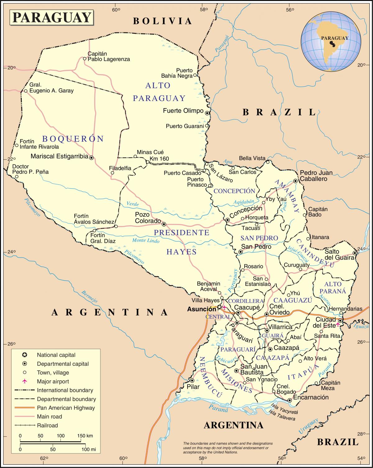 Kart over cateura Paraguay 