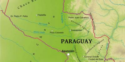 Kart over Paraguay geografi