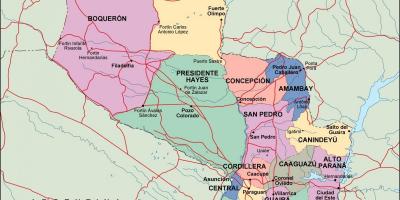 Kart av politiske Paraguay