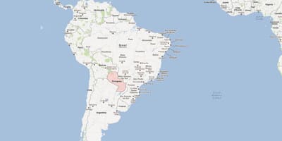 Kart over Paraguay sør-amerika