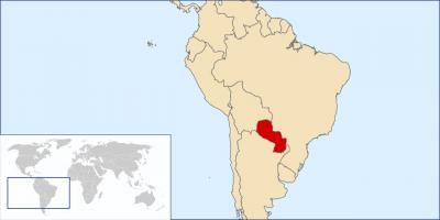 Paraguay plassering på verdenskartet